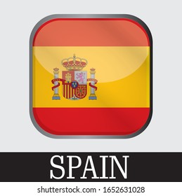 Spanish country flag icon with white background
