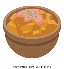 Spanish cuisine icon isometric vector. Tapas food. Chicken rice