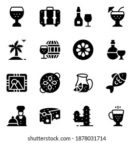 Cocina española, paquete de iconos sólidos 