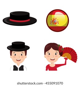 Spanish culture icons isolated icon design, vector illustration  graphic 