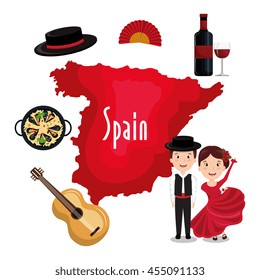 Spanish culture icons isolated icon design, vector illustration  graphic 