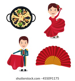 Spanish culture icons isolated icon design, vector illustration  graphic 