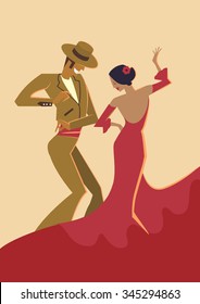 Spanish Dancers - vector illustration