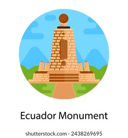 A spanish ecuador monument flat rounded icon