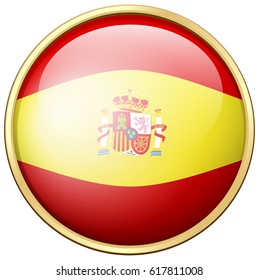 Spanish emblem button on white