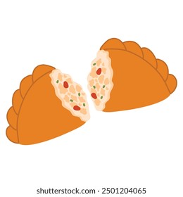 Spanish empanadas with tuna illustration food