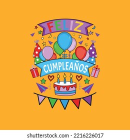 Spanish Feliz Cumpleanos Happy Birthday. in Spanish Language
