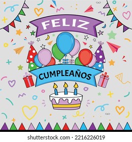 Spanish Feliz Cumpleanos Happy Birthday. in Spanish Language
