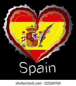 Spanish flag with in claw scratches 