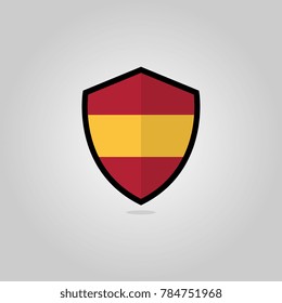 Spanish Flag Flat Vector Shield Badge