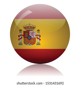 Spanish flag glass icon vector illustration