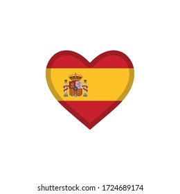 Símbolo de vector de corazón de bandera española