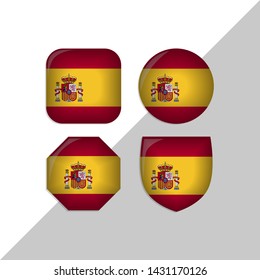 Spanish flag icons theme. vector