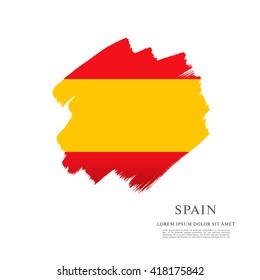 Spanish flag made in brush stroke background