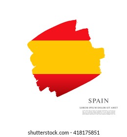 Spanish flag made in brush stroke background