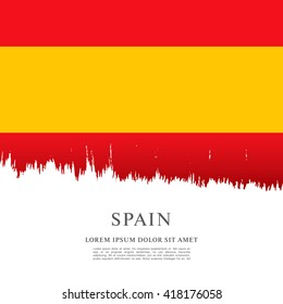 Spanish flag made in brush stroke background