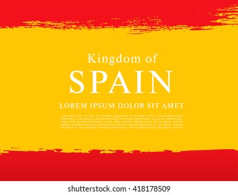 Spanish flag made in brush stroke background