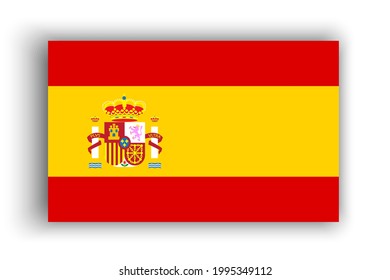 Spanish flag. National flag graphic design. Spanish flag in flat style. Vector illustration. Stock image.