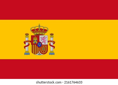 Spanish Flag Official Proportions Colorgenuine Original Stock Vector ...