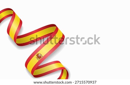 Spanish flag stylized wavy ribbon, symbolizing national pride, celebration, or cultural identity. Vector illustration.