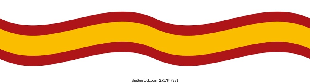 Spanish Flag Wave Banner Background. Waving Spanish Flag. Colors of Spain Flag Decoration. Vector Illustration.