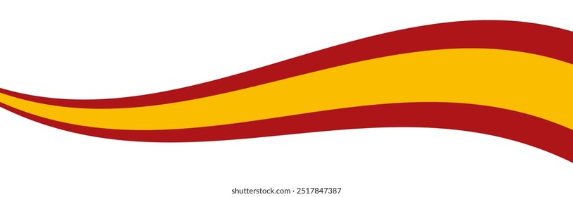 Spanish Flag Wave Banner Background. Waving Spanish Flag. Colors of Spain Flag Decoration. Vector Illustration.