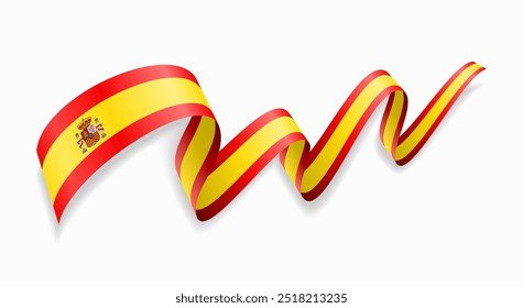 Fundo abstrato ondulado da bandeira espanhola. Ilustração vetorial.