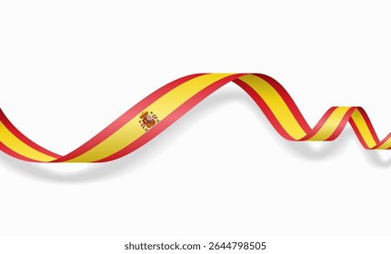 Spanish flag wavy abstract background layout. Vector illustration.