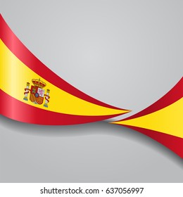 Spanish flag wavy abstract background. Vector illustration.