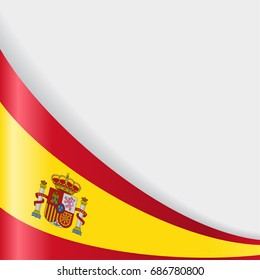 Spanish flag wavy abstract background. Vector illustration.