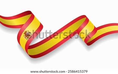 Spanish flag wavy abstract background. Vector illustration.