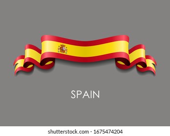 Spanische Flagge, starker Bandhintergrund. Vektorillustration.