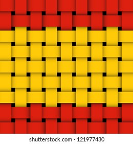 bandera española. vector de mimbre. Pasos 8