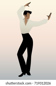 Spanish Flamenco dancer man. Vector Illustration