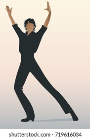 Spanish Flamenco dancer man. Vector Illustration