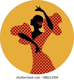 Spanish flamenco dancer. Vector Illustration