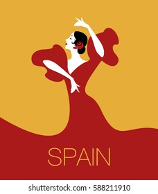 Spanish flamenco dancer. Vector Illustration