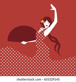 Spanish flamenco dancer. Vector Illustration