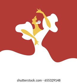 Spanish Flamenco Dancer. Vector Illustration