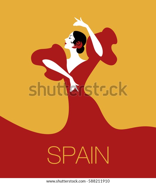 スペインのフラメンコダンサー ベクターイラスト のベクター画像素材 ロイヤリティフリー