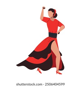 spanish flamenco dancer woman isolated