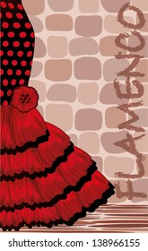 Spanish flamenco holiday card, vector illustration