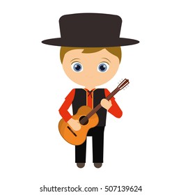 Spanish flamenco man avatar vector illustration design
