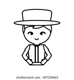 Spanish flamenco man avatar vector illustration design