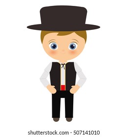 Spanish flamenco man avatar vector illustration design