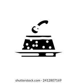 spanish flan spanish cuisine glyph icon vector. spanish flan spanish cuisine sign. isolated symbol illustration