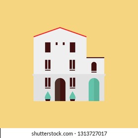 Spanish flat vector house traditional flat modern style