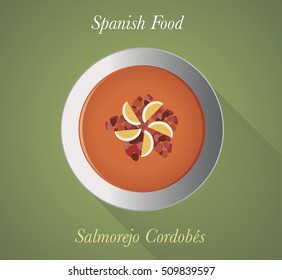 Spanish Food: "Salmorejo Cordobes". Typical spanish tomato cold soup from Cordoba (Spain)