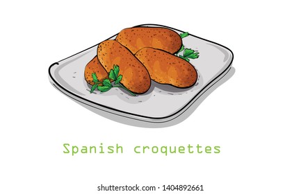 spanish food vector illustration with colour