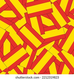 SPANISCHE FUSSBALL FLAGPATTERN DESIGN.ENDLESS SEAMLESS SURFACE PATTERN BEREIT ZUM DRUCKEN. Spanischer Flaggenvektor